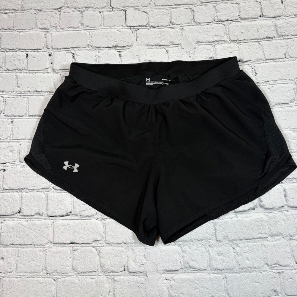 Under Armour HeatGear Women Black Loose Athletic Training Shorts Medium